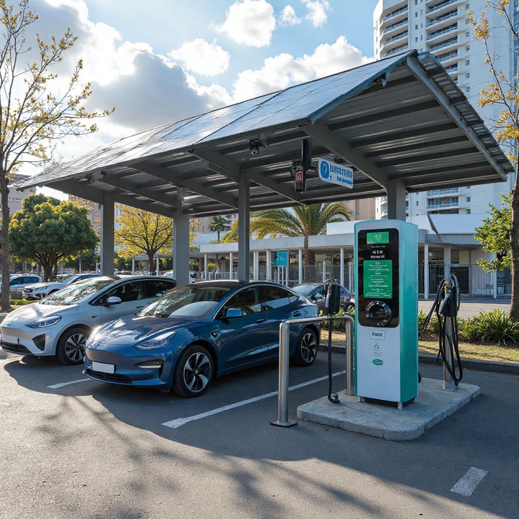 Estación de carga ElectroInvest en operación