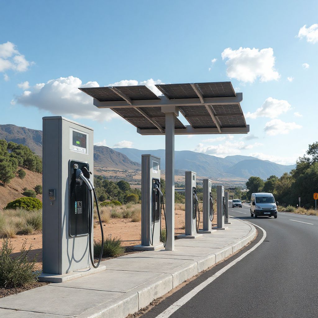 Estación de carga en autopista